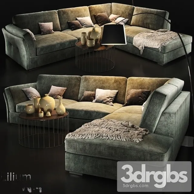 Natuzzi Lilium Sofa 3D Model Download
