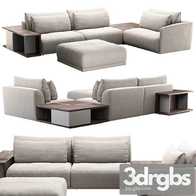 Natuzzi long beach sofa 2 3D Model Download