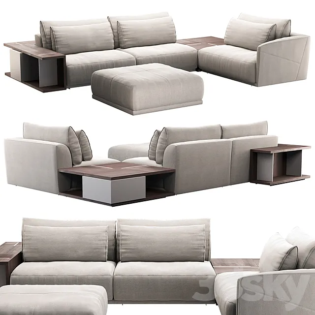Natuzzi Long Beach Sofa 3DModel