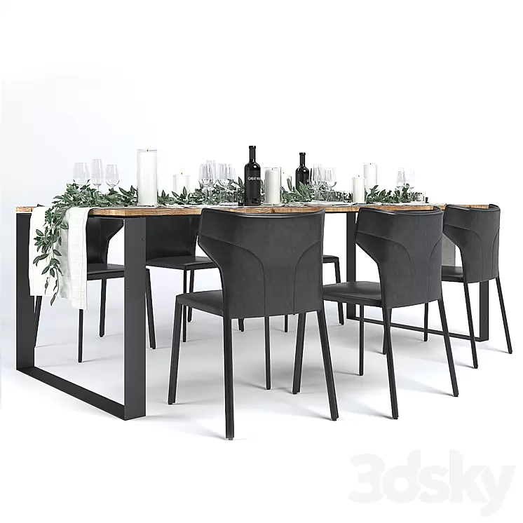 Natuzzi Pi Greco Dinning 3D Model Natuzzi Pi Greco Dinning 3D Model