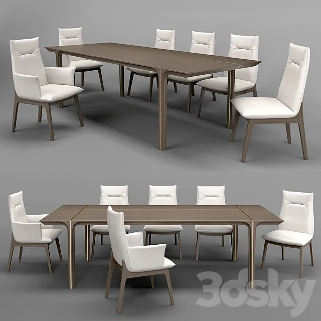 Natuzzi SOVRANA chair KENDO table 3DModel