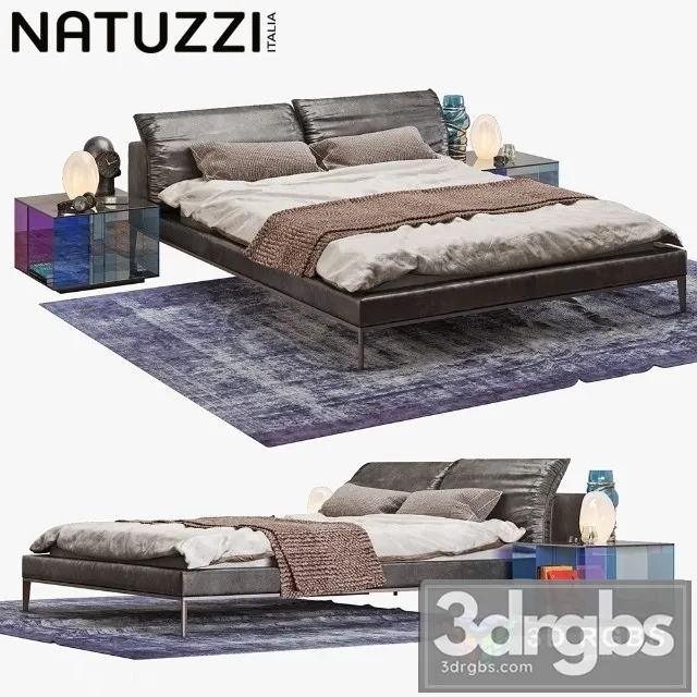 Natuzzi Vela Bed Set 3D Model Download