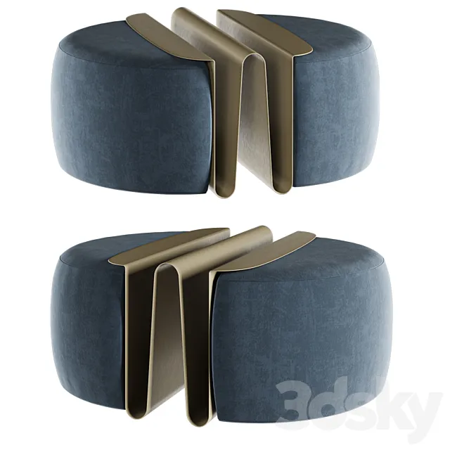 Natuzzi WAVE pouf 3D Model Natuzzi WAVE pouf 3D Model