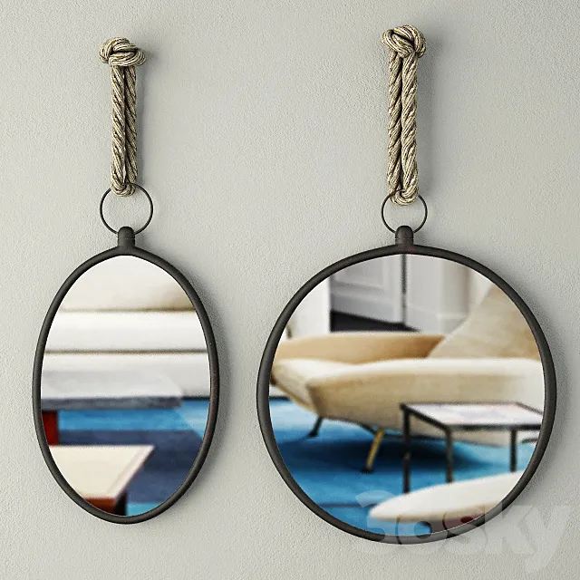 Nautical Wall Mirrors 3D Model Nautical Wall Mirrors 3D Model