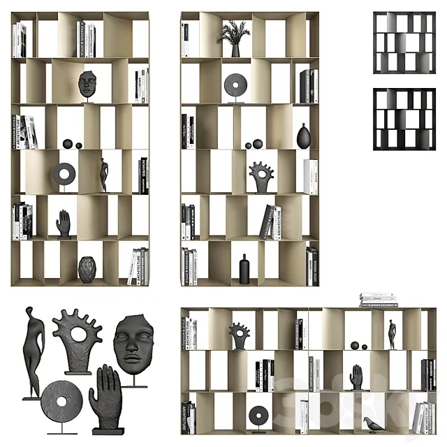 Nautilus Cattelan Italia Bookcases 3D Model