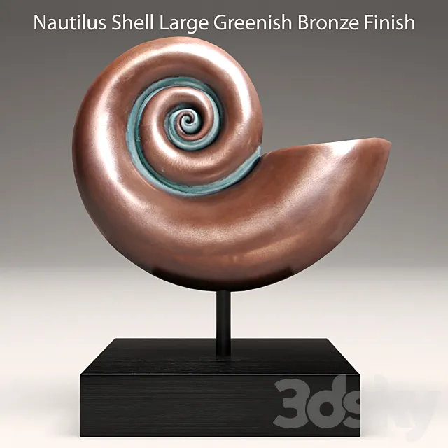 Nautilus Shell Bronze figurine patina copper ammonite decor shell 3D Model Nautilus Shell Bronze figurine patina copper ammonite decor shell 3D Model