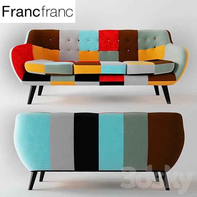 NAVIA Patchwork Sofa 3S 3DModel NAVIA Patchwork Sofa 3S 3DModel