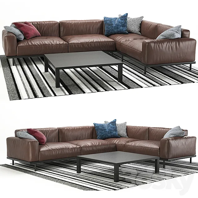 Naviglio sofa arflex leather 3D Model