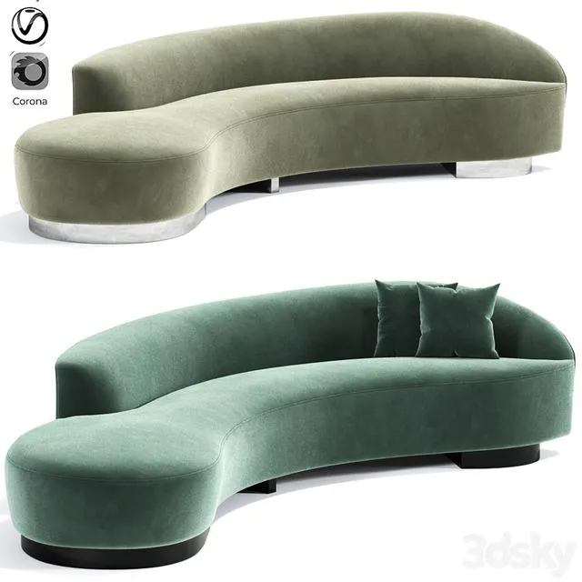 Navii long curved sofa 3D Model