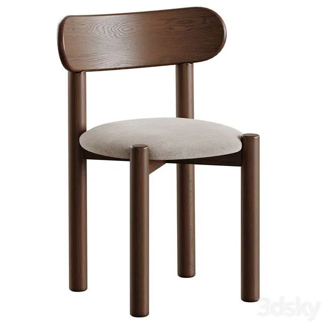 Nebai chair with hard and soft back 3D Model