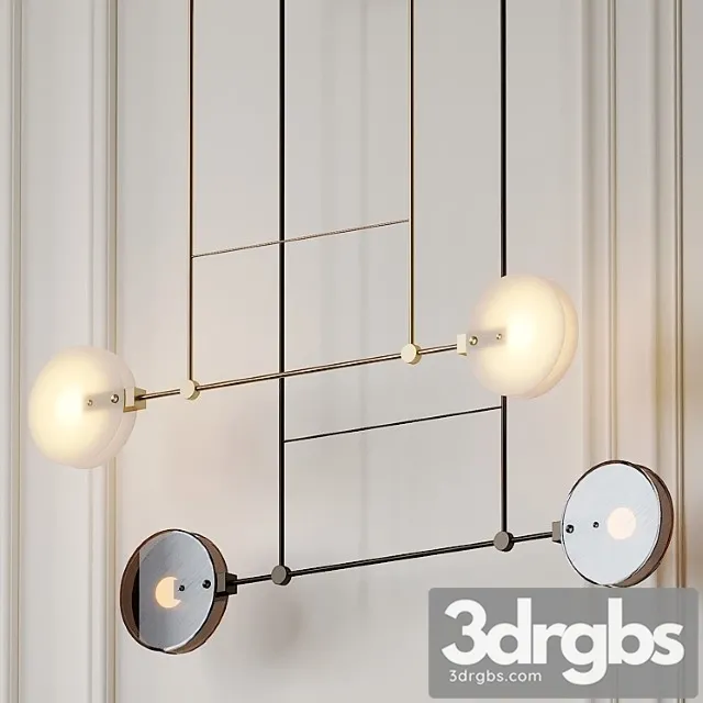 Nebulae 22- double horizontal chandelier twentieth 3D Model Download