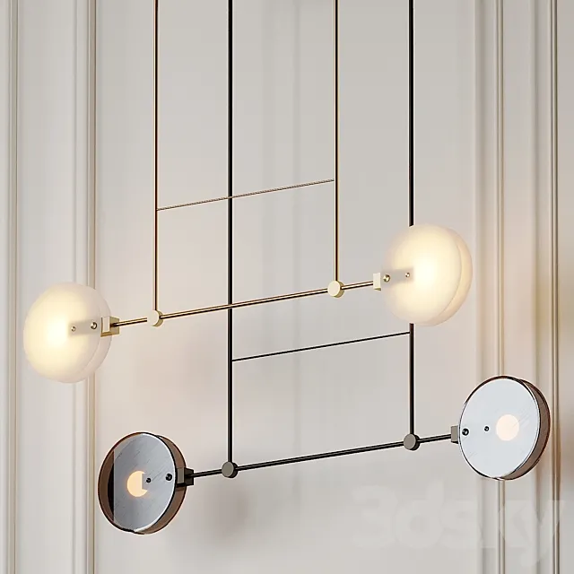 Nebulae 22- Double Horizontal Chandelier Twentieth 3D Model Nebulae 22- Double Horizontal Chandelier Twentieth 3D Model