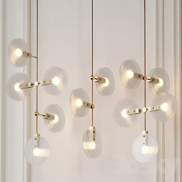 Nebulae Hanging Chandelier 3 Positions 3D Model Nebulae Hanging Chandelier 3 Positions 3D Model