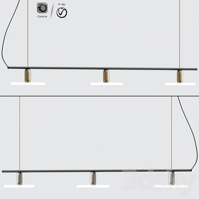 Nedgis Linear Ceiling Chandelier 3D Model