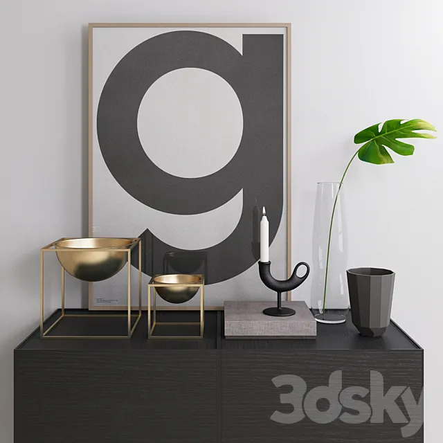 Nedrefoss Chandleholder Decorative Set 3D Model Nedrefoss Chandleholder Decorative Set 3D Model