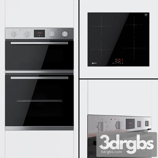 Neff Double Oven Cabinet U1g0an0b And Cooking Surface T36fb410g 3D Model Download