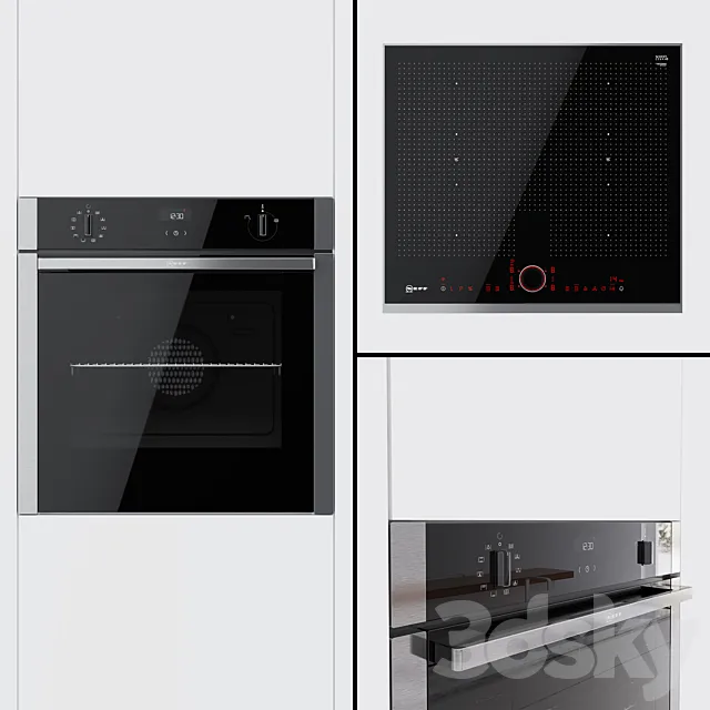 Neff – oven B4ACF4HN0 and hob T66TS6RN0 3D Model