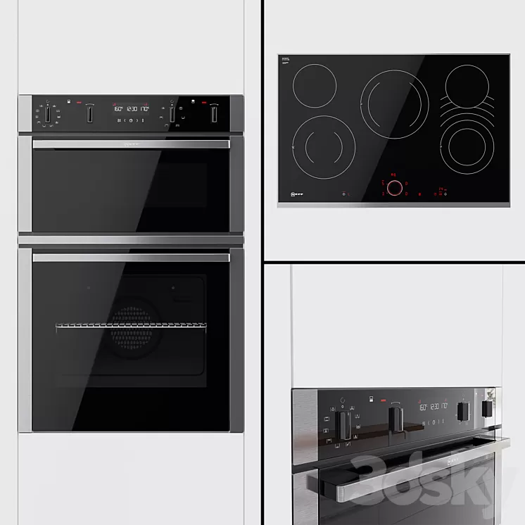 Neff – U2acm7hn0b Dual Oven And T18ts28n0 Hob 3D Model