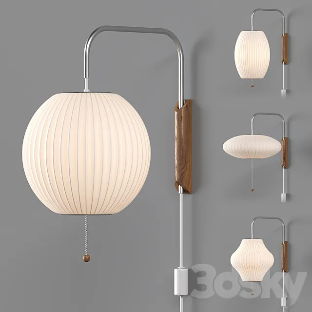 Nelson Bubble Wall Sconce Cabled Collection 3DModel Nelson Bubble Wall Sconce Cabled Collection 3DModel
