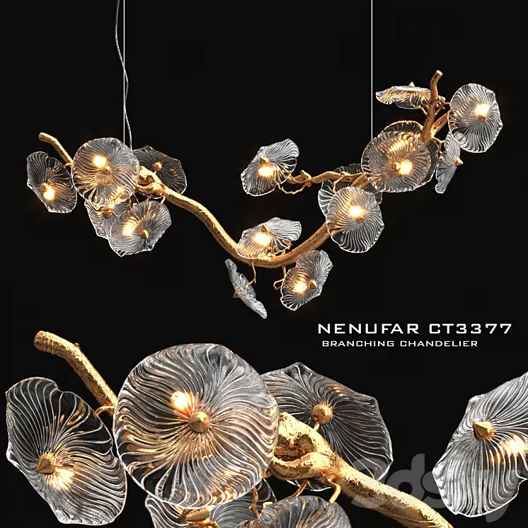 Nenufar horizantal chandelier 3D Model Nenufar horizantal chandelier 3D Model