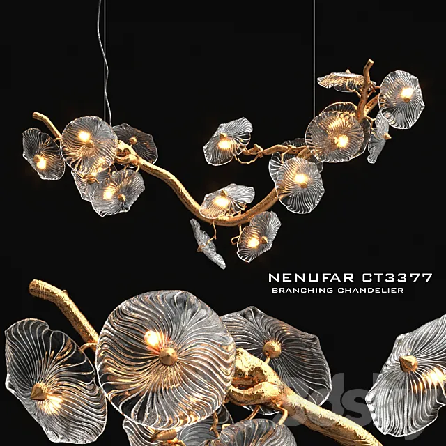 Nenufar horizantal chandelier 3DModel