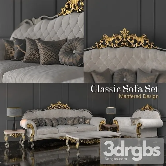 Neo Classic Sofa Set 01 3D Model Download