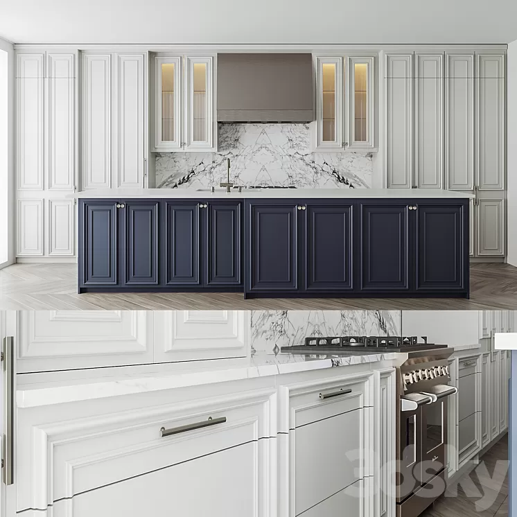 Neo classical kitchen 3D Model Free Download