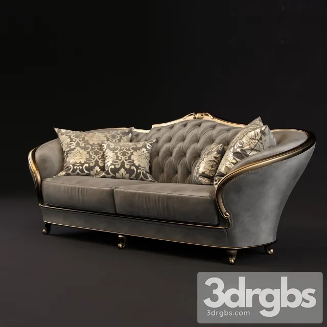 Neo Luxury Gold Sofa 3D Model Download