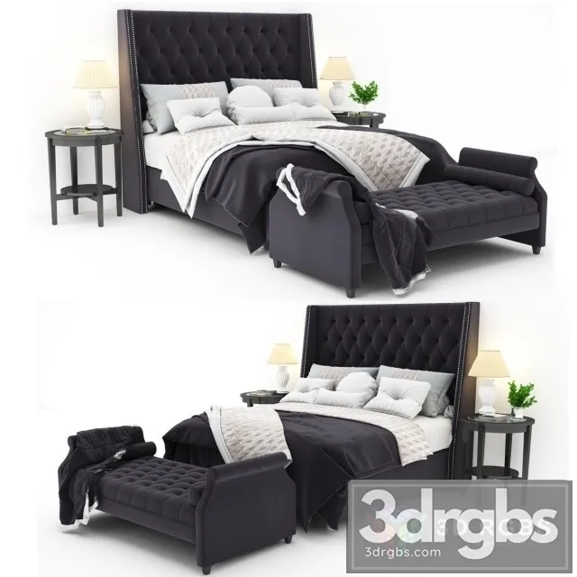 Neoclassic Bed 3D Model Download