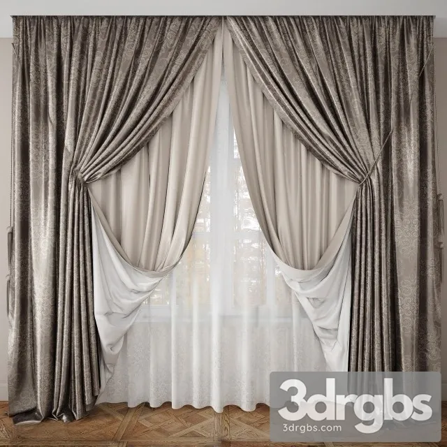 Neoclassic Curtain Luxury 3D Model Download