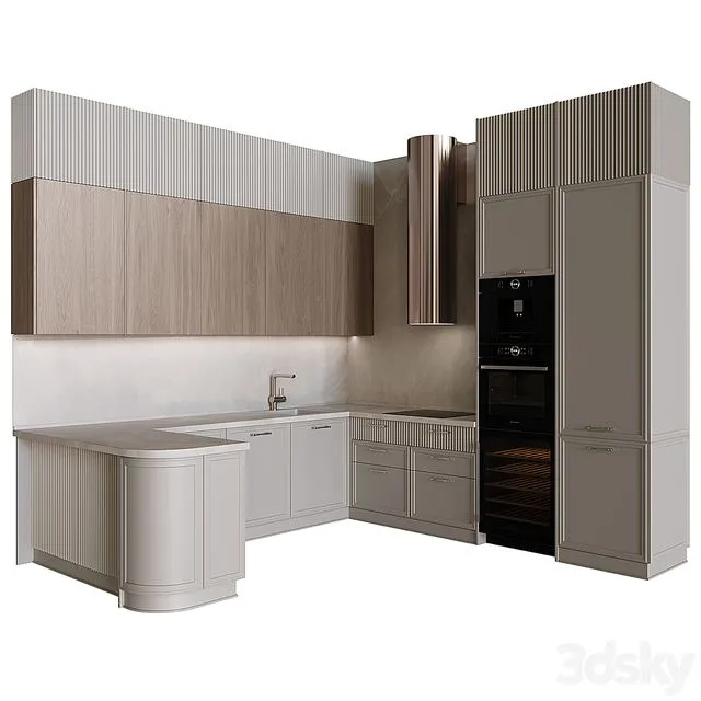 Neoclassic kitchen 30 3D Model Neoclassic kitchen 30 3D Model