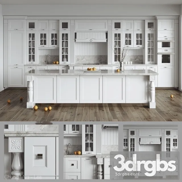 Neoclassic Kitchen Cabinet 3 3D Model Download