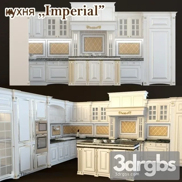 Neoclassic Kitchen Cabinet 3D Model Download