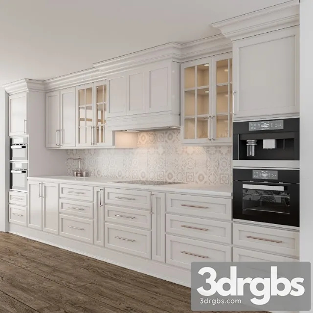 Neoclassic kitchen cream 3D Model Download