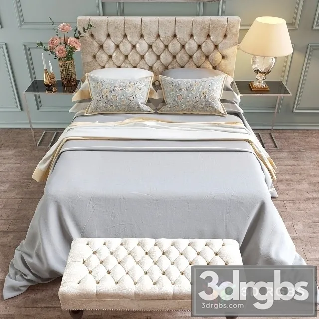 Neoclassic Luxury Bed 3D Model Download