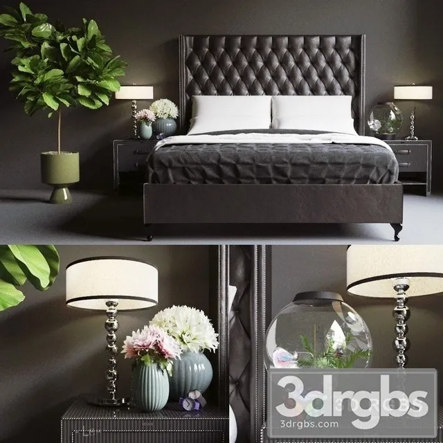 Neoclassic Luxury Bed 4 3D Model Download