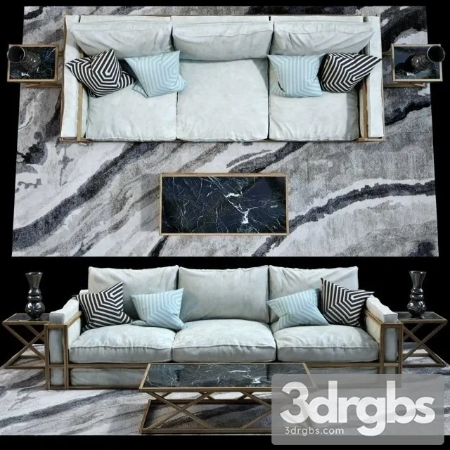 Neoclassic Luxury Sofa Set 03 3D Model Download