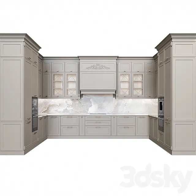 Neoclassical kitchen 12 3D Model