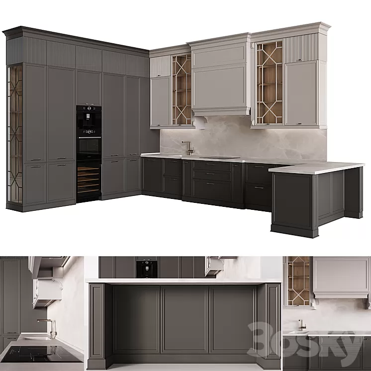 Neoclassical kitchen 28 3D Model Neoclassical kitchen 28 3D Model
