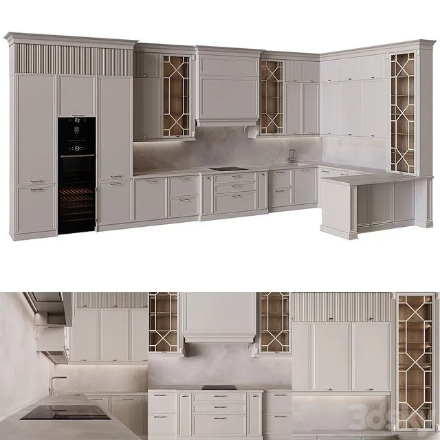 Neoclassical kitchen 32 3D Model Neoclassical kitchen 32 3D Model