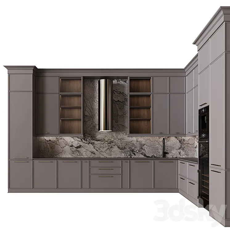 Neoclassical kitchen 45 3D Model Free Download
