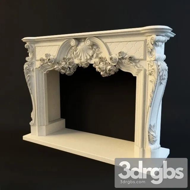 Neoclassical Plaster Fireplace 3D Model Download