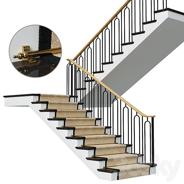 Neoclassical staircase 3 3D Model