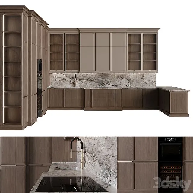 Neoclassical style kitchen 51 3D Model Neoclassical style kitchen 51 3D Model