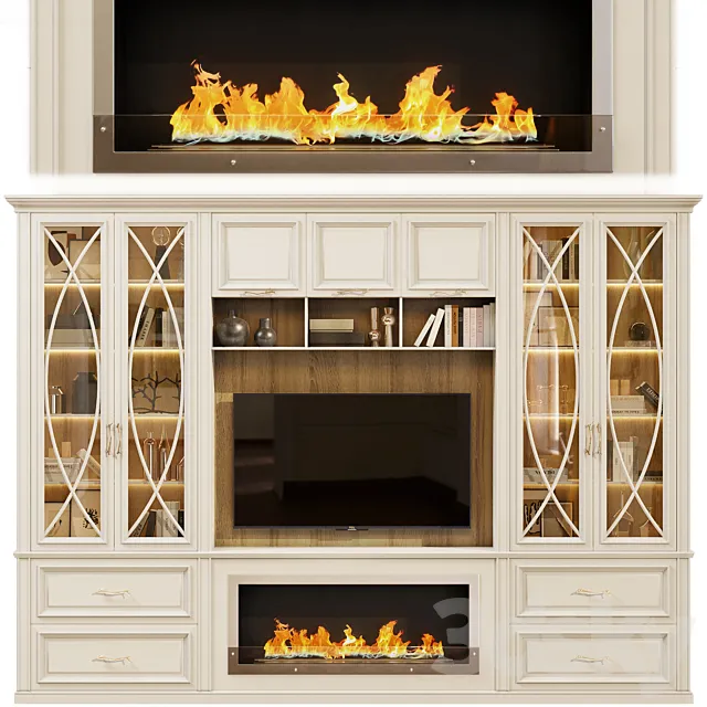 Neoclassical TV wall 002 3D Model