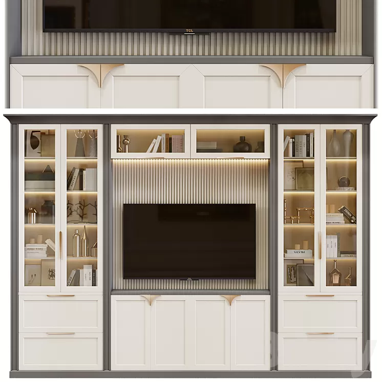 Neoclassical TV wall 006 3D Model