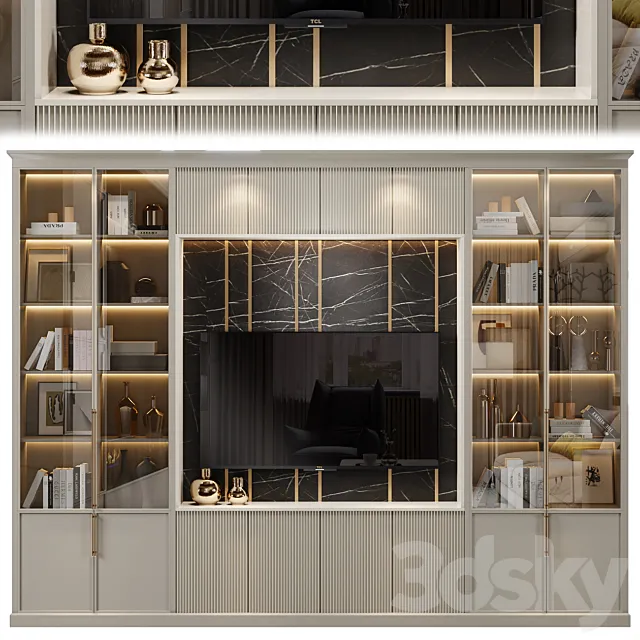 Neoclassical TV wall 008 3DModel Neoclassical TV wall 008 3DModel