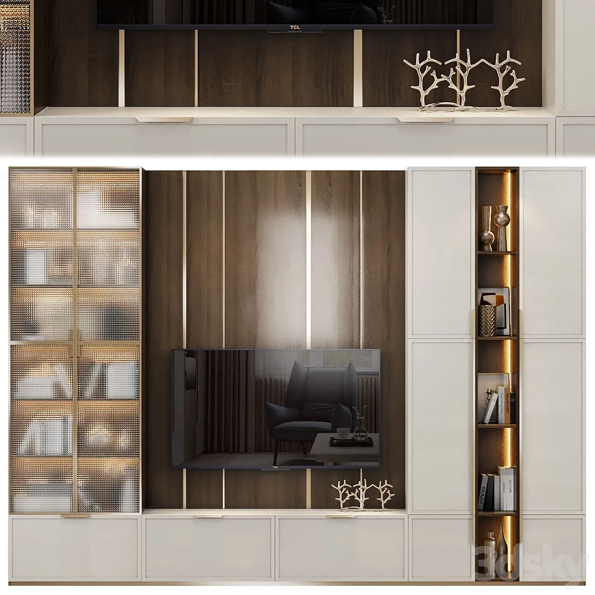 Neoclassical TV wall 010 3D Model Neoclassical TV wall 010 3D Model