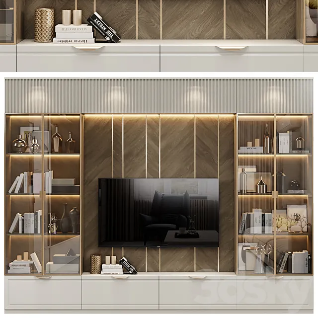 Neoclassical TV wall 011 3D Model Neoclassical TV wall 011 3D Model