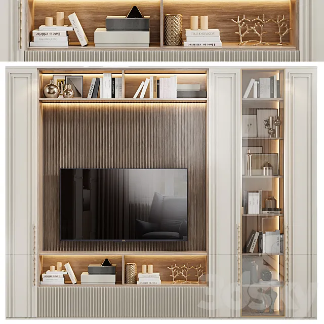 Neoclassical TV wall 016 3DModel Neoclassical TV wall 016 3DModel